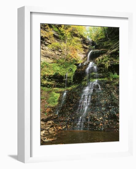 View of Cathedral Falls in Autumn, West Virginia, USA-Adam Jones-Framed Photographic Print