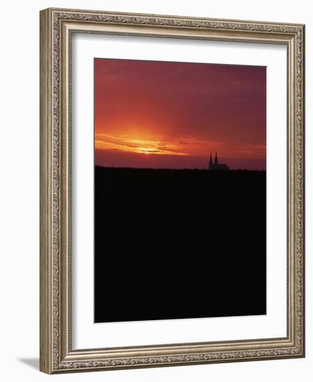 View of Cathedral, Seen Across the Fields of the Beauce Region-null-Framed Giclee Print