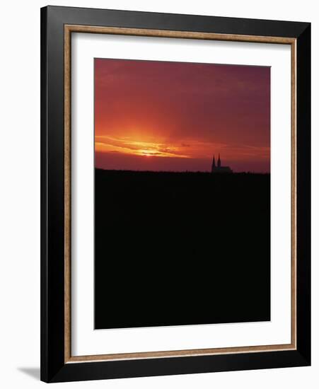 View of Cathedral, Seen Across the Fields of the Beauce Region-null-Framed Giclee Print