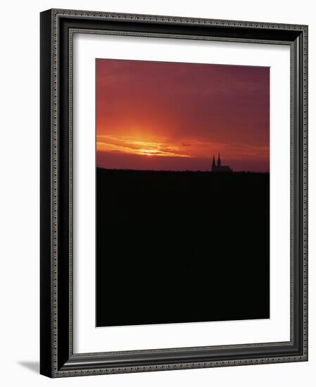 View of Cathedral, Seen Across the Fields of the Beauce Region-null-Framed Giclee Print