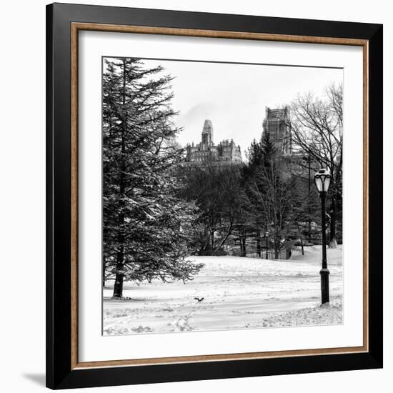 View of Central Park with a Squirrel running around on the Snow-Philippe Hugonnard-Framed Photographic Print