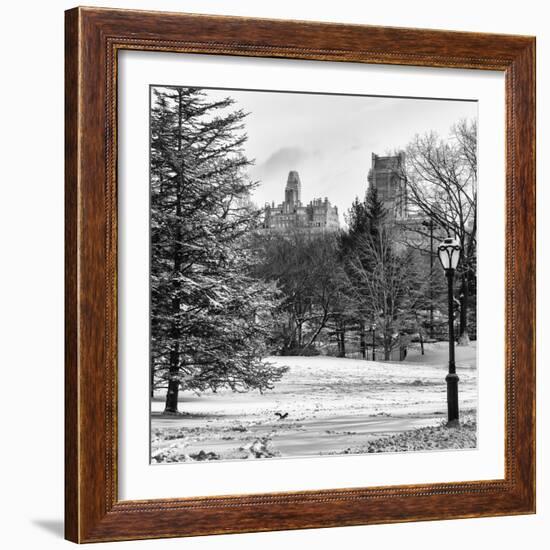 View of Central Park with a Squirrel running around on the Snow-Philippe Hugonnard-Framed Photographic Print