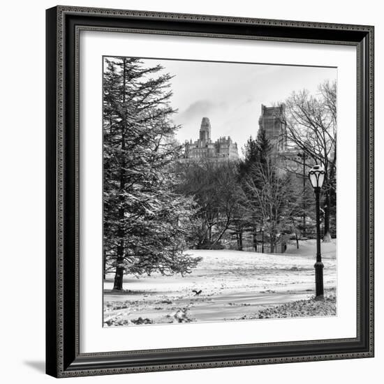 View of Central Park with a Squirrel running around on the Snow-Philippe Hugonnard-Framed Photographic Print