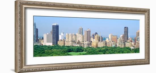 View of Central Park with City in the Background, Manhattan, New York City, New York State, USA-null-Framed Photographic Print