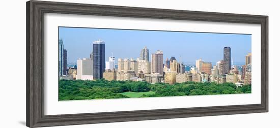 View of Central Park with City in the Background, Manhattan, New York City, New York State, USA-null-Framed Photographic Print