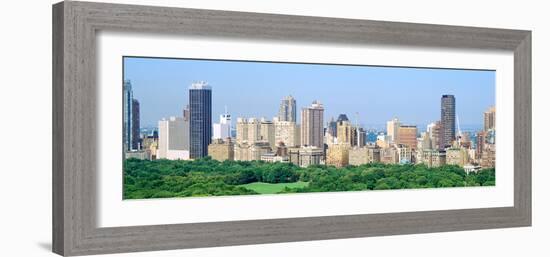 View of Central Park with City in the Background, Manhattan, New York City, New York State, USA-null-Framed Photographic Print