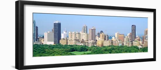 View of Central Park with City in the Background, Manhattan, New York City, New York State, USA-null-Framed Photographic Print