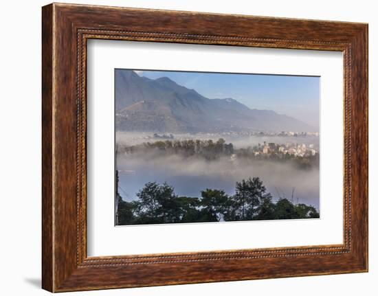 View of Champa Devi, a sacred mountain from Sneha's Care, Bhaisipati, Kathmandu, Nepal, Himalayas,-Thomas L. Kelly-Framed Photographic Print