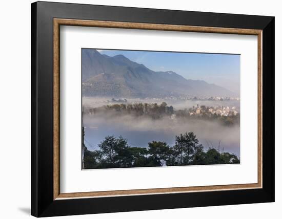 View of Champa Devi, a sacred mountain from Sneha's Care, Bhaisipati, Kathmandu, Nepal, Himalayas,-Thomas L. Kelly-Framed Photographic Print