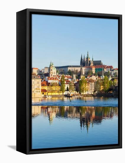 View of Charles Bridge over Vltava River and Gradchany (Prague Castle) and St. Vitus Cathedral-f9photos-Framed Premier Image Canvas