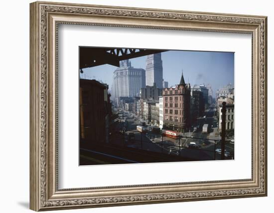 View of Chatham Square as Seen from the Third Avenue Line, New York, New York, 1955-Eliot Elisofon-Framed Photographic Print