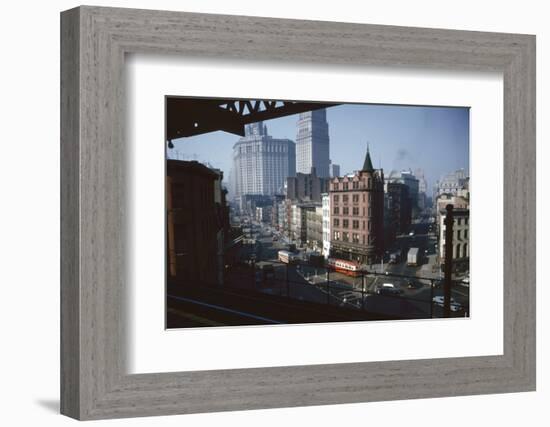 View of Chatham Square as Seen from the Third Avenue Line, New York, New York, 1955-Eliot Elisofon-Framed Photographic Print