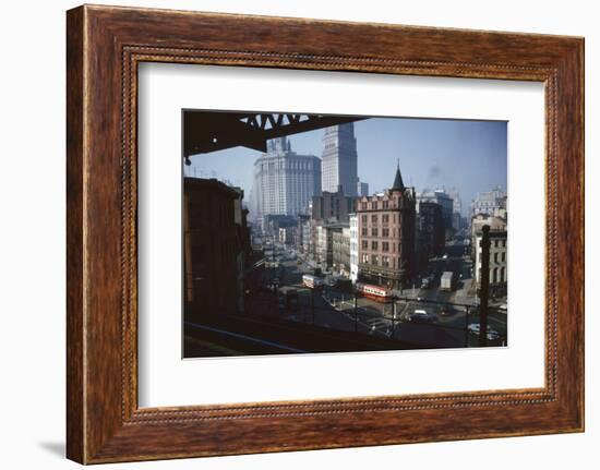 View of Chatham Square as Seen from the Third Avenue Line, New York, New York, 1955-Eliot Elisofon-Framed Photographic Print
