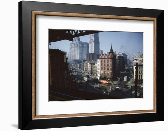 View of Chatham Square as Seen from the Third Avenue Line, New York, New York, 1955-Eliot Elisofon-Framed Photographic Print