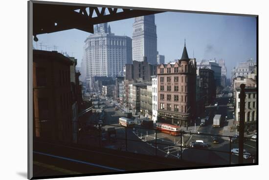 View of Chatham Square as Seen from the Third Avenue Line, New York, New York, 1955-Eliot Elisofon-Mounted Photographic Print