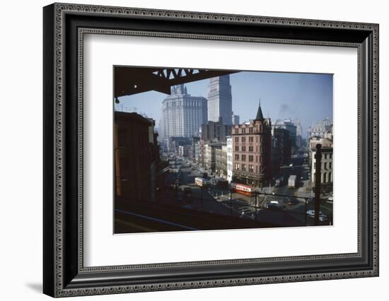 View of Chatham Square as Seen from the Third Avenue Line, New York, New York, 1955-Eliot Elisofon-Framed Photographic Print