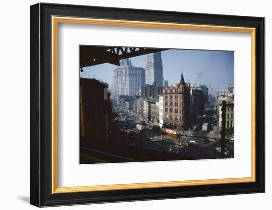 View of Chatham Square as Seen from the Third Avenue Line, New York, New York, 1955-Eliot Elisofon-Framed Photographic Print