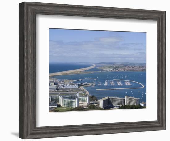 View of Chesil Beach from the Hilltop of the Isle of Portland, Dorset, England, United Kingdom, Eur-Ethel Davies-Framed Photographic Print