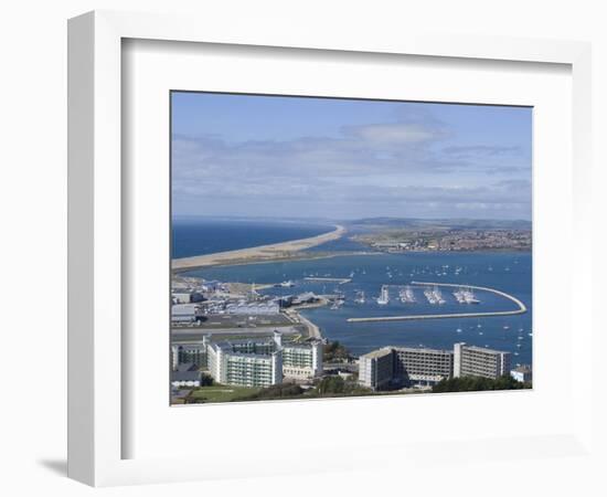 View of Chesil Beach from the Hilltop of the Isle of Portland, Dorset, England, United Kingdom, Eur-Ethel Davies-Framed Photographic Print