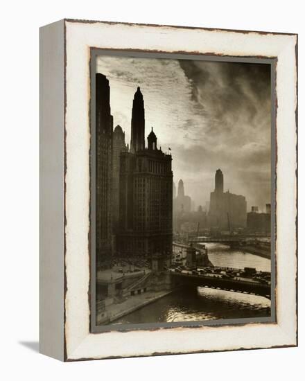 View of Chicago Sky and Skyscrapers-null-Framed Premier Image Canvas