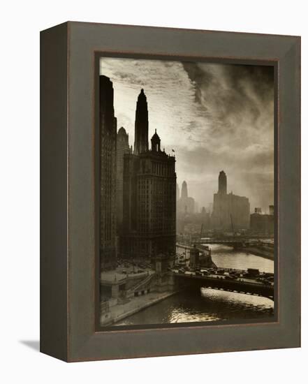 View of Chicago Sky and Skyscrapers-null-Framed Premier Image Canvas