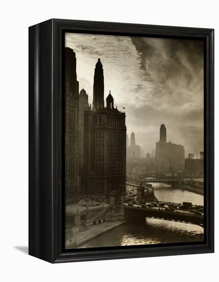 View of Chicago Sky and Skyscrapers-null-Framed Premier Image Canvas