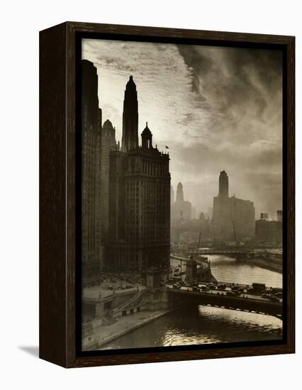 View of Chicago Sky and Skyscrapers-null-Framed Premier Image Canvas