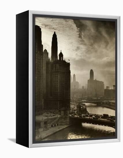 View of Chicago Sky and Skyscrapers-null-Framed Premier Image Canvas