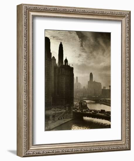 View of Chicago Sky and Skyscrapers-null-Framed Photographic Print