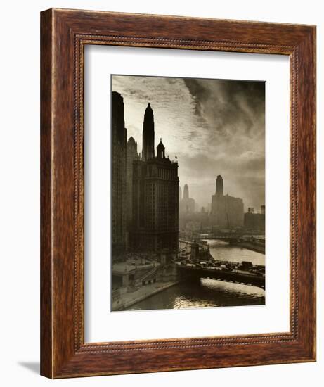 View of Chicago Sky and Skyscrapers-null-Framed Photographic Print