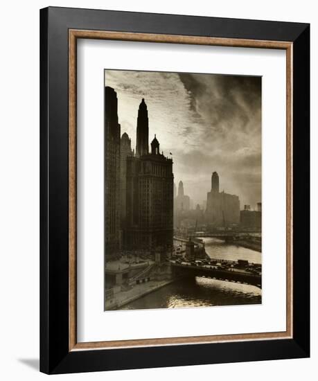 View of Chicago Sky and Skyscrapers-null-Framed Photographic Print