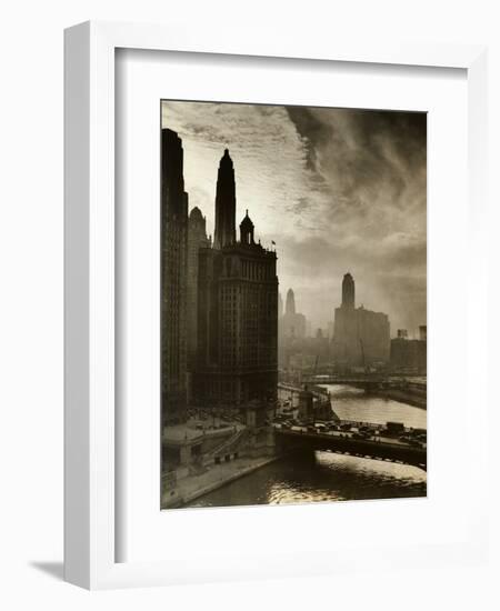 View of Chicago Sky and Skyscrapers-null-Framed Photographic Print