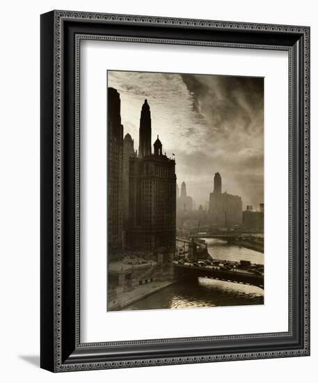 View of Chicago Sky and Skyscrapers-null-Framed Photographic Print