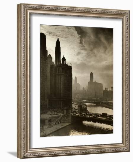 View of Chicago Sky and Skyscrapers-null-Framed Photographic Print