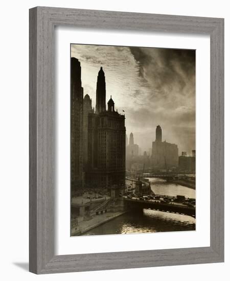 View of Chicago Sky and Skyscrapers-null-Framed Photographic Print