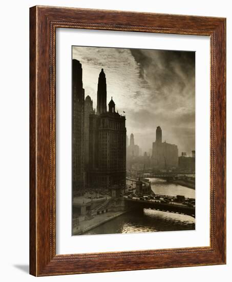 View of Chicago Sky and Skyscrapers-null-Framed Photographic Print