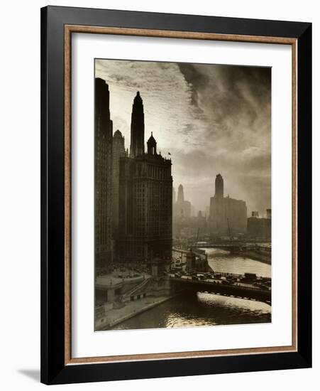 View of Chicago Sky and Skyscrapers-null-Framed Photographic Print