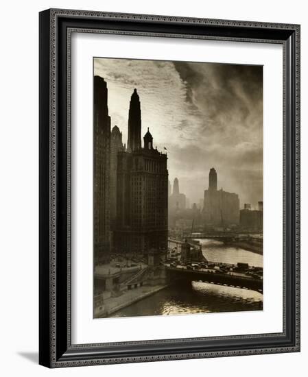 View of Chicago Sky and Skyscrapers-null-Framed Photographic Print