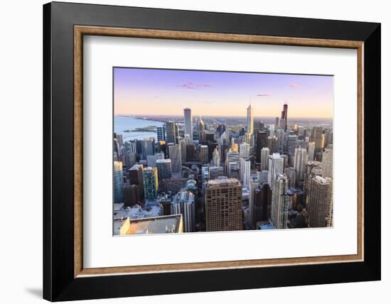 View of Chicago Skyline and Suburbs Looking South in Late Afternoon, Chicago, Illinois, USA-Amanda Hall-Framed Photographic Print