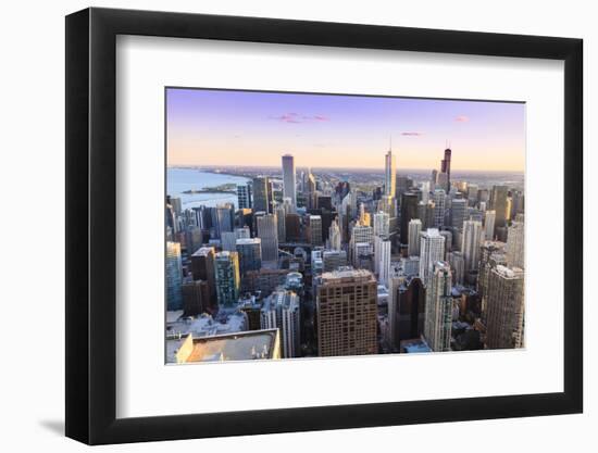 View of Chicago Skyline and Suburbs Looking South in Late Afternoon, Chicago, Illinois, USA-Amanda Hall-Framed Photographic Print