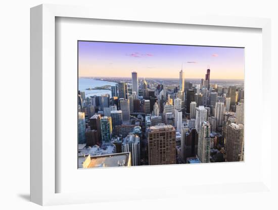 View of Chicago Skyline and Suburbs Looking South in Late Afternoon, Chicago, Illinois, USA-Amanda Hall-Framed Photographic Print