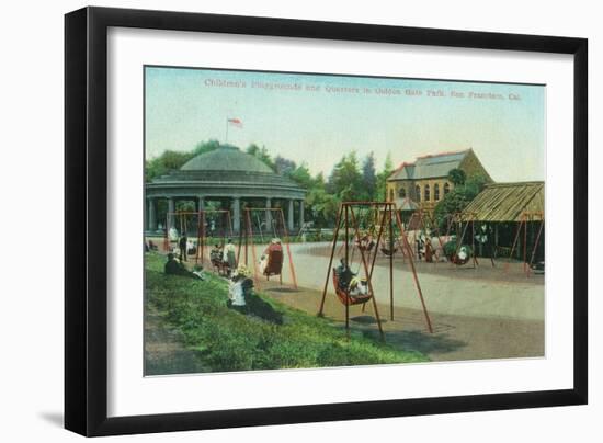 View of Children's Playground at Golden Gate Park - San Francisco, CA-Lantern Press-Framed Art Print