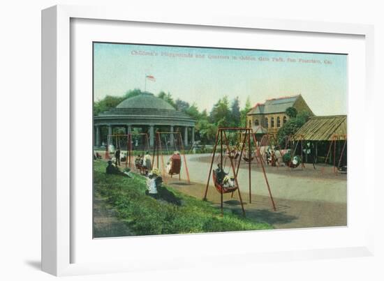 View of Children's Playground at Golden Gate Park - San Francisco, CA-Lantern Press-Framed Art Print