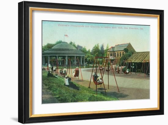 View of Children's Playground at Golden Gate Park - San Francisco, CA-Lantern Press-Framed Art Print