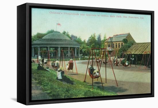 View of Children's Playground at Golden Gate Park - San Francisco, CA-Lantern Press-Framed Stretched Canvas