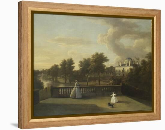 View of Chiswick Villa from a Balcony Above the Cascade with the Lake, 1742-George Lambert-Framed Premier Image Canvas