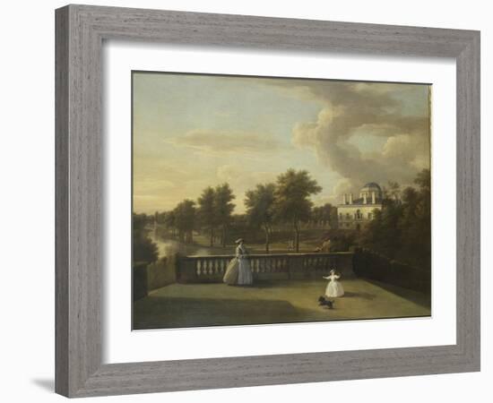 View of Chiswick Villa from a Balcony Above the Cascade with the Lake, 1742-George Lambert-Framed Giclee Print