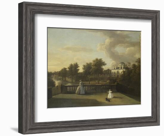 View of Chiswick Villa from a Balcony Above the Cascade with the Lake, 1742-George Lambert-Framed Giclee Print