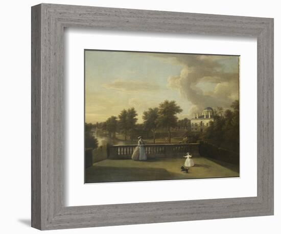 View of Chiswick Villa from a Balcony Above the Cascade with the Lake, 1742-George Lambert-Framed Giclee Print