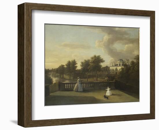 View of Chiswick Villa from a Balcony Above the Cascade with the Lake, 1742-George Lambert-Framed Giclee Print